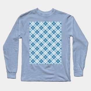 Light Blue tartan plaid winter pattern Long Sleeve T-Shirt